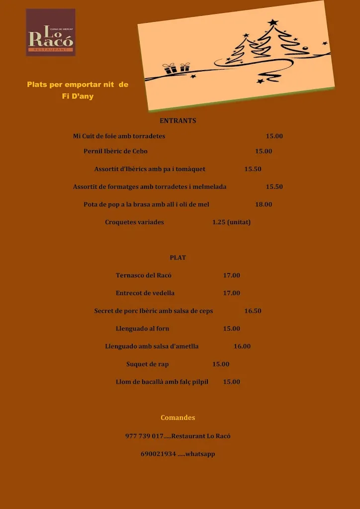 Menu_Restaurant Lo Racó_Mas de Barberans_image_1