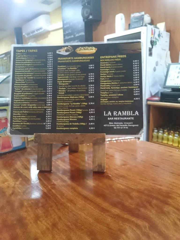 Menu_Bar La Nova Rambla_Llorenç del Penedès_image_3