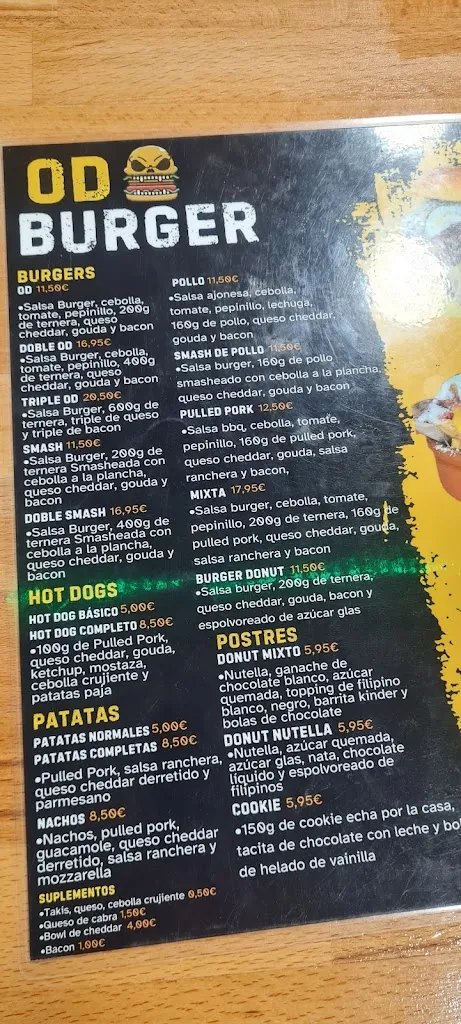 Menu_OD Burger_Llorenç del Penedès_image_4