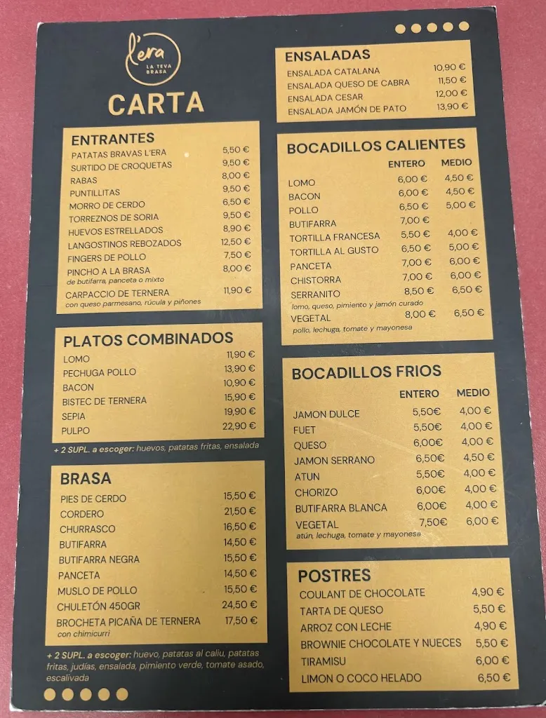Menu_Bar Restaurant L'Era_Masllorenç_image_1