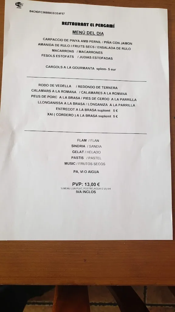 Menu_Restaurant El Pergami_Montblanc_image_2