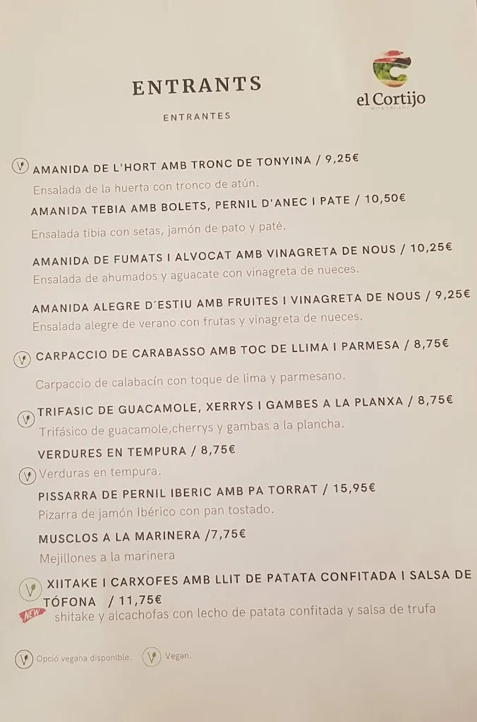 Menu_Restaurant El Cortijo_Montblanc_image_3