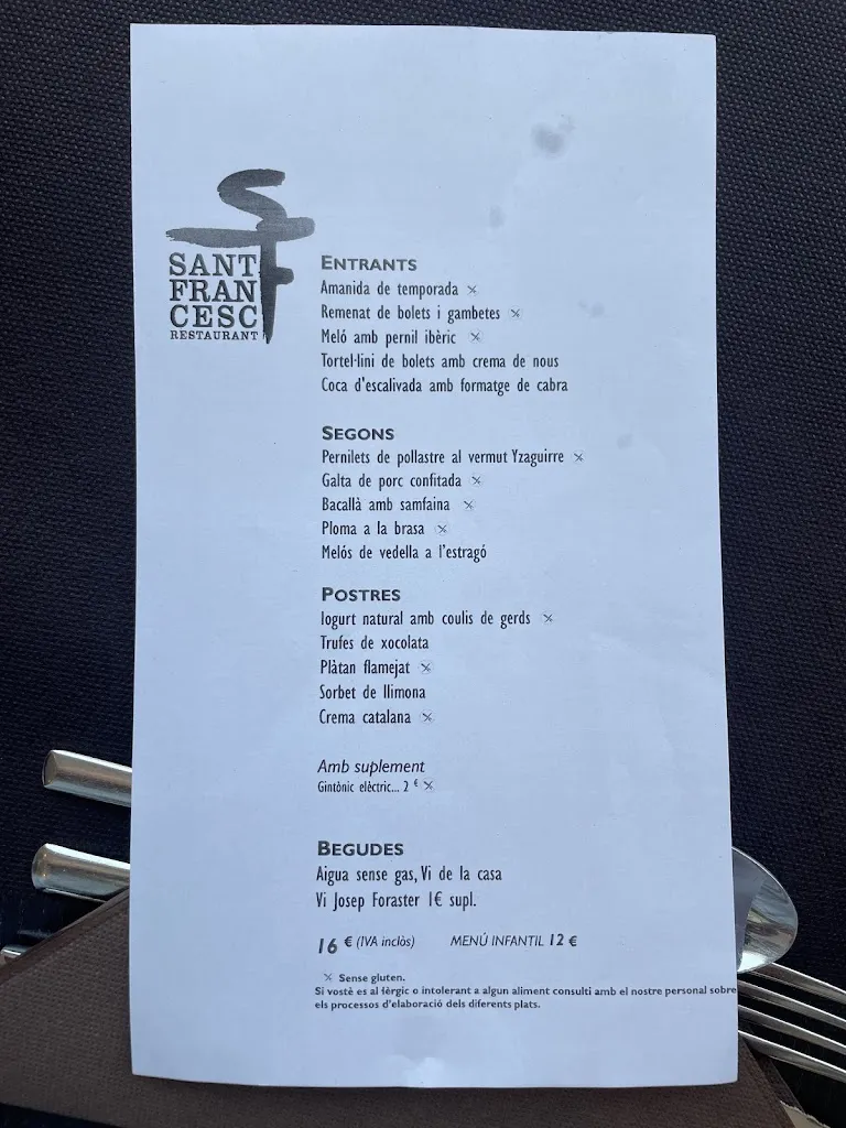 Menu_Sant Francesc Restaurant_Montblanc_image_1