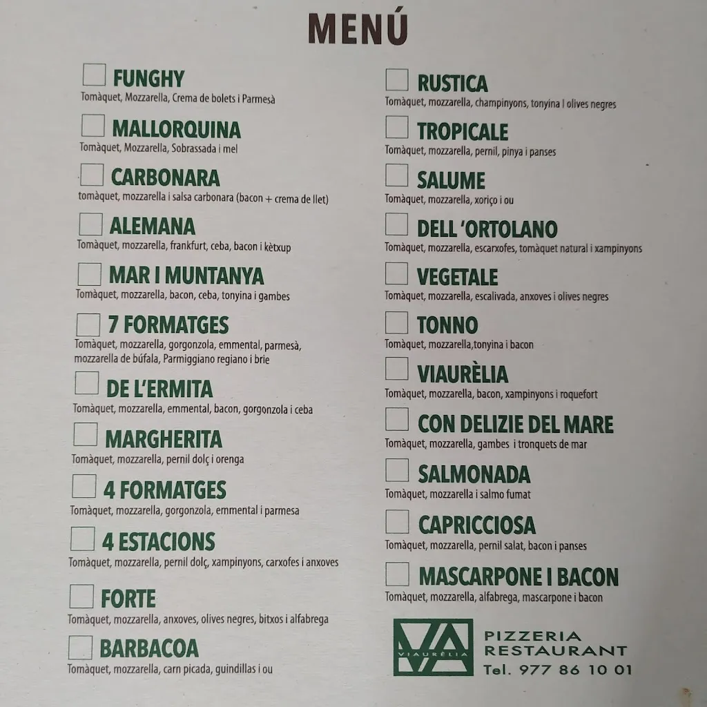 Menu_Restaurant Pizzeria Viaurèlia_Montblanc_immagine_2