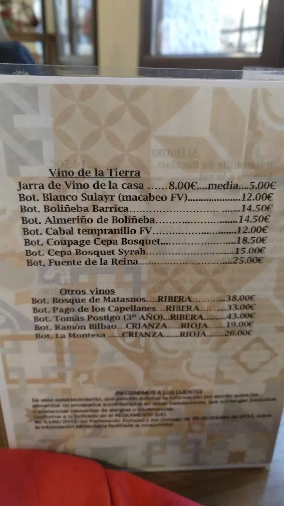 Menu_Restaurante El Nacimiento_Laujar de Andarax_image_1