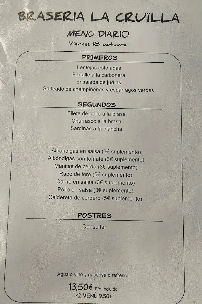 Menu_Brasería La Cruïlla_Mont-roig del Camp_immagine_1
