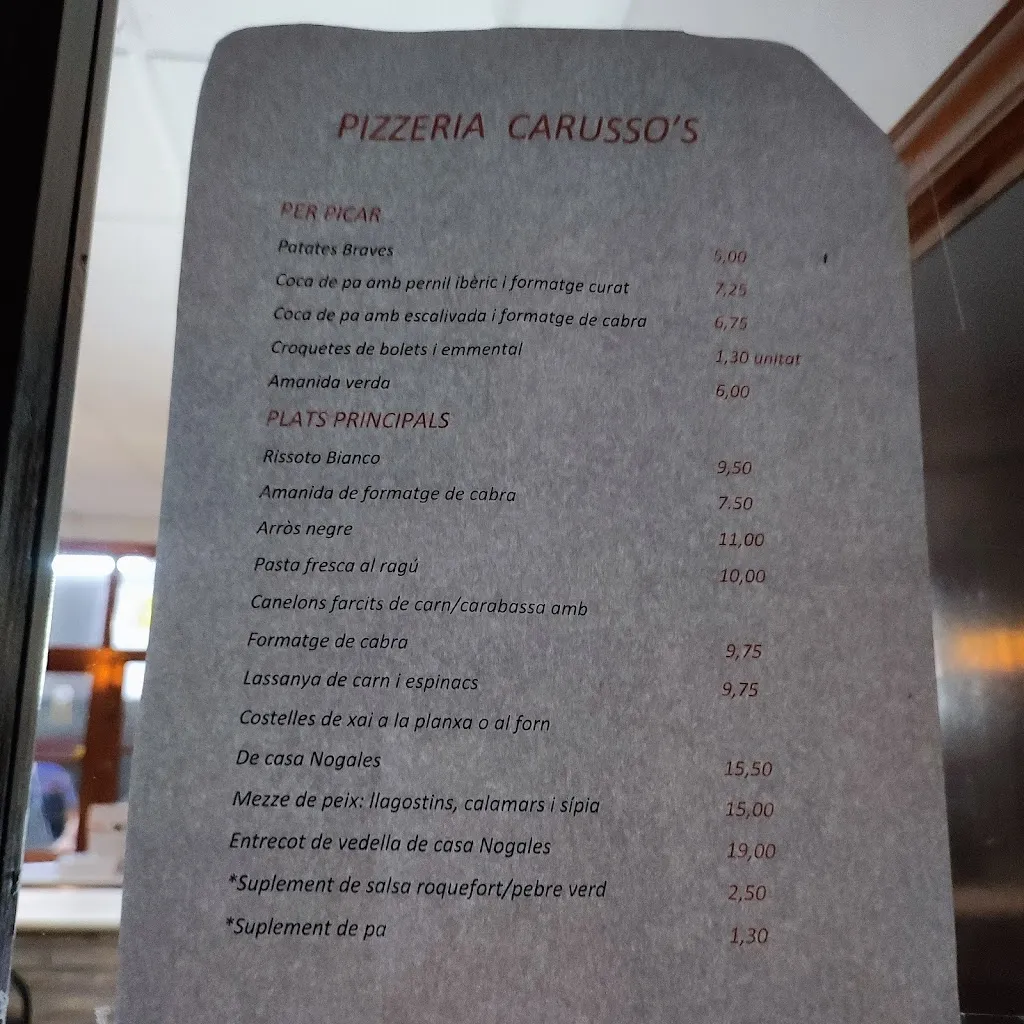 Menu_Restaurant Caruso'S_Móra dEbre_image_1