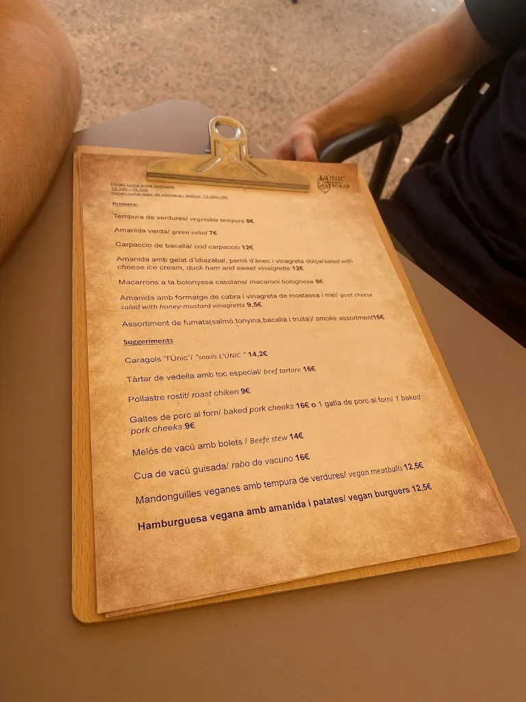 Menu_Bar L'únic_Morera de Montsant_image_1