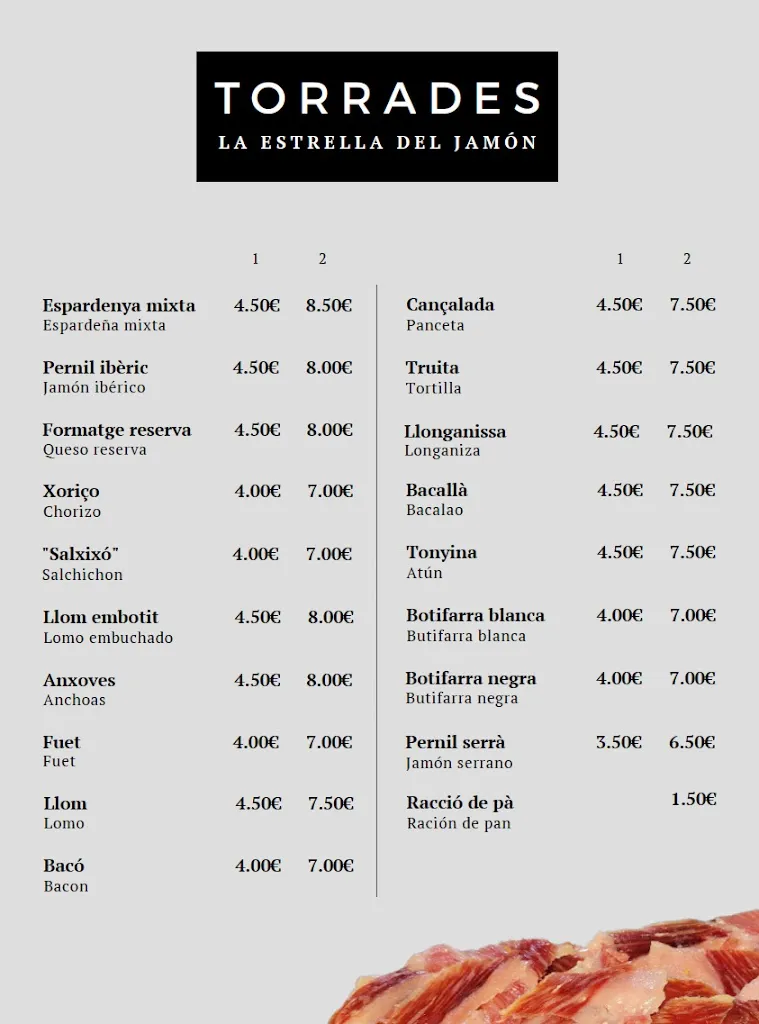 Menu_La Estrella del Jamón_Nou de Gaià_image_1