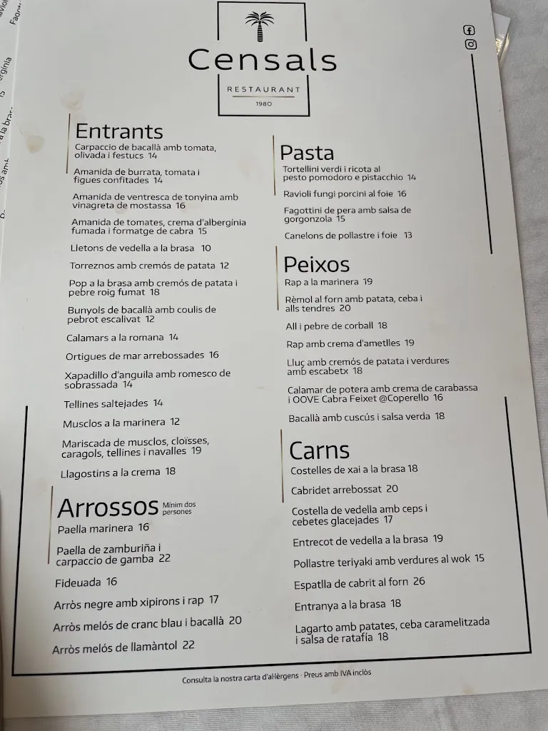 Menu_Restaurant Censals_Perelló El_image_2