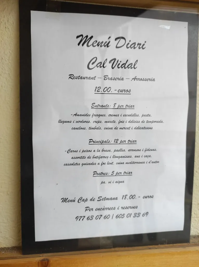 Menu_Restaurant Cal Vidal_Pla de Santa Maria_image_3