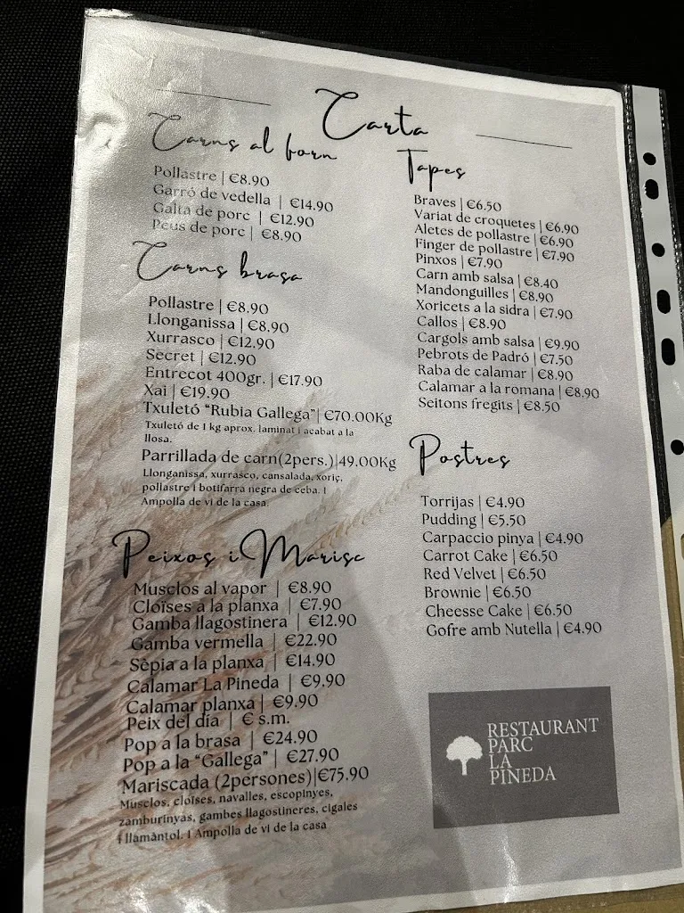 Menu_Restaurant Parc La Pineda_Pla de Santa Maria_image_2