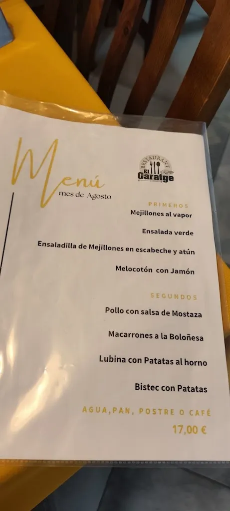 Menu_Restaurant El Garatge_Pobla de Mafumet_image_4