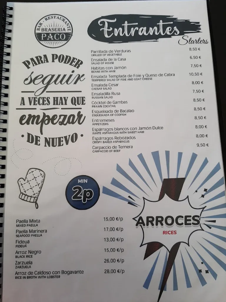 Menu_Restaurant Braseria Paco_Pobla de Montornès_image_4