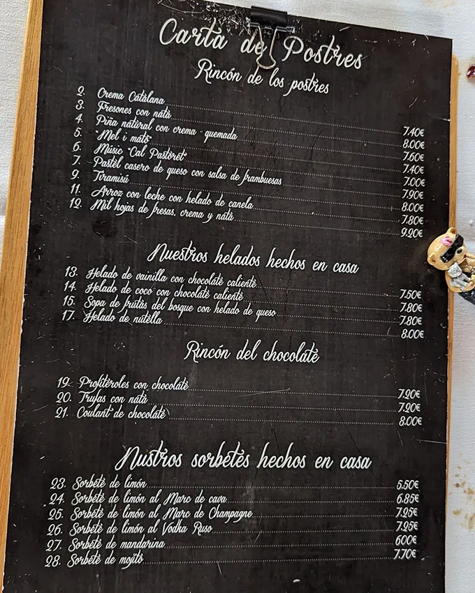 Menu_Restaurant Cal Pastoret_Pobla de Montornès_image_1