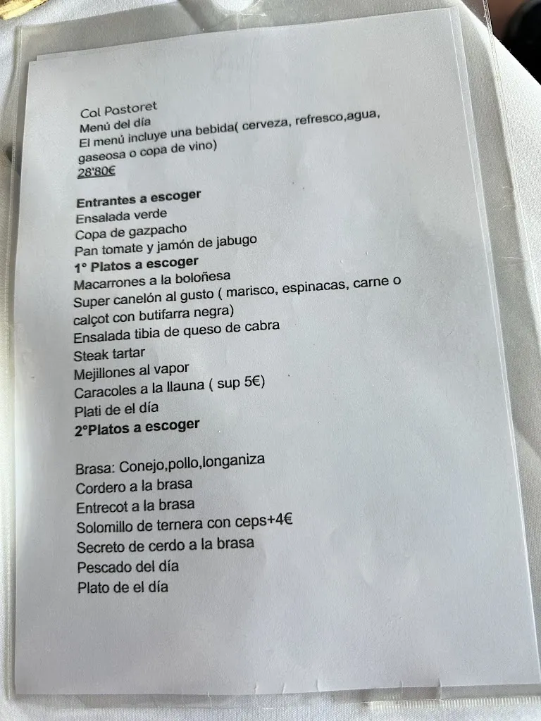 Menu_Restaurant Cal Pastoret_Pobla de Montornès_image_3