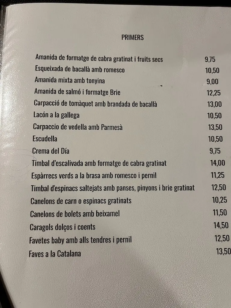 Menu_Restaurant Lo Teatret (directiva de Cal Carlets)_Porrera_immagine_4