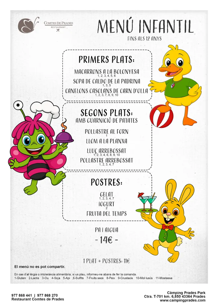 Menu_Restaurant Comtes de Prades_Prades_immagine_1