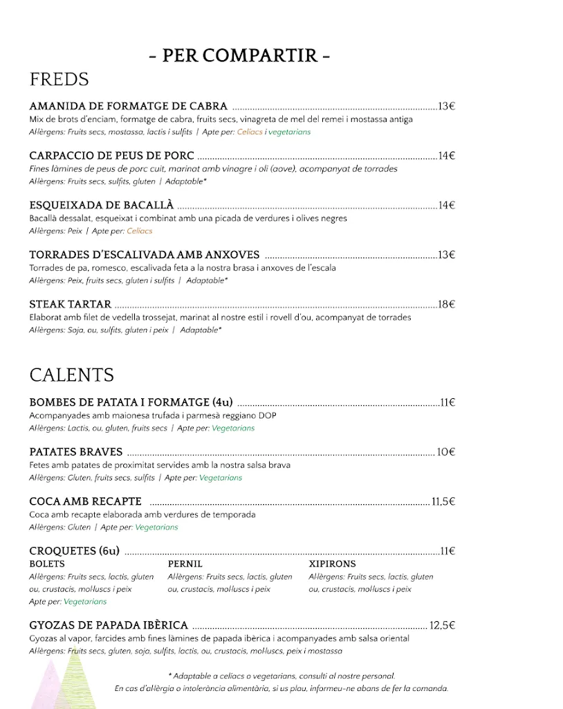 Menu_Restaurant Comtes de Prades_Prades_immagine_4