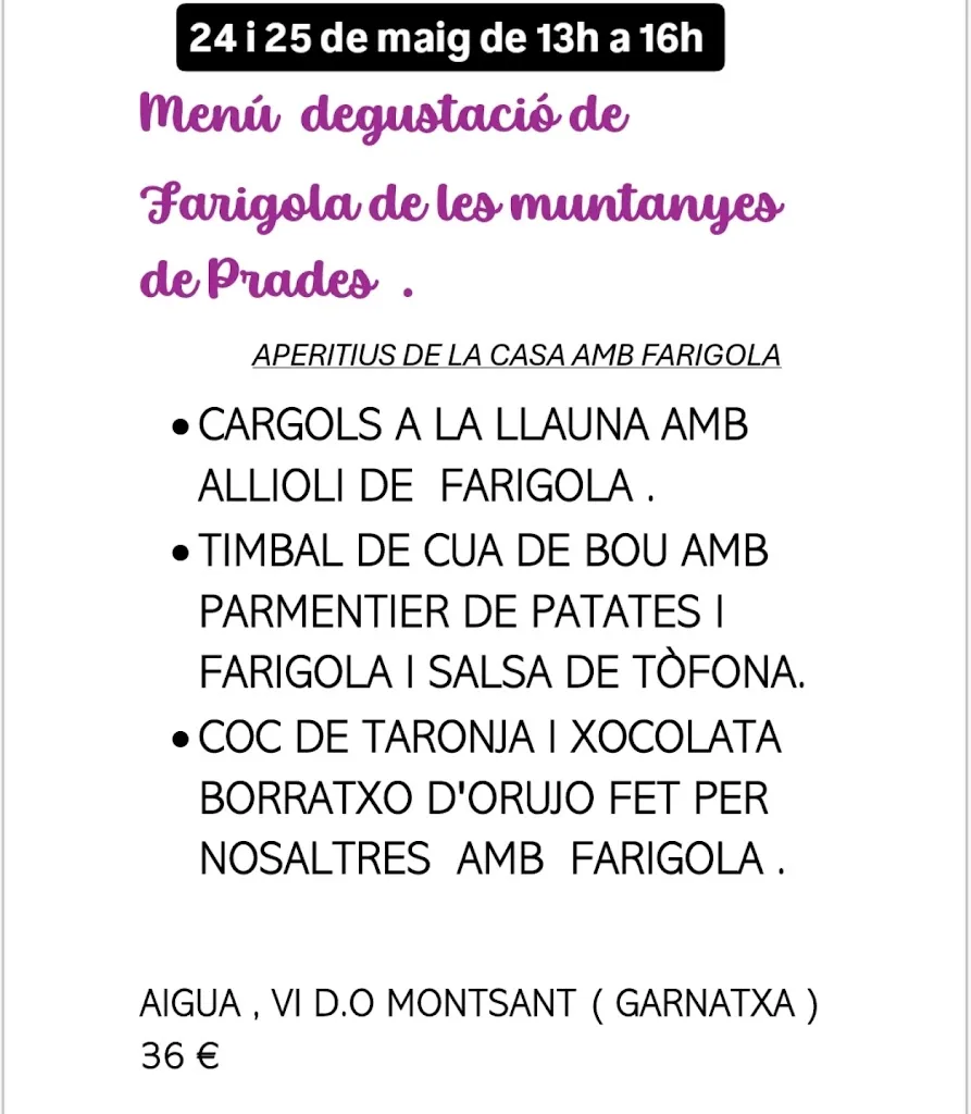 Menu_Braseria La Taverna_Prades_immagine_2