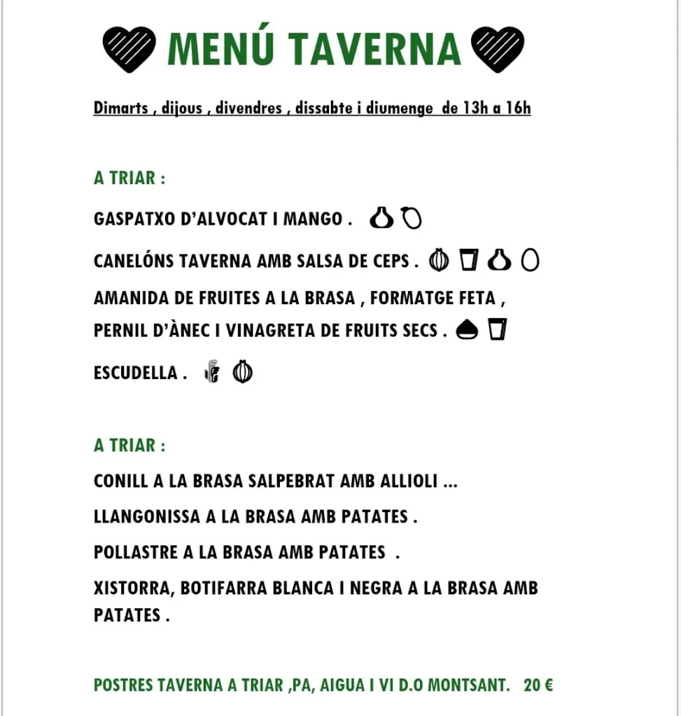 Menu_Braseria La Taverna_Prades_immagine_4