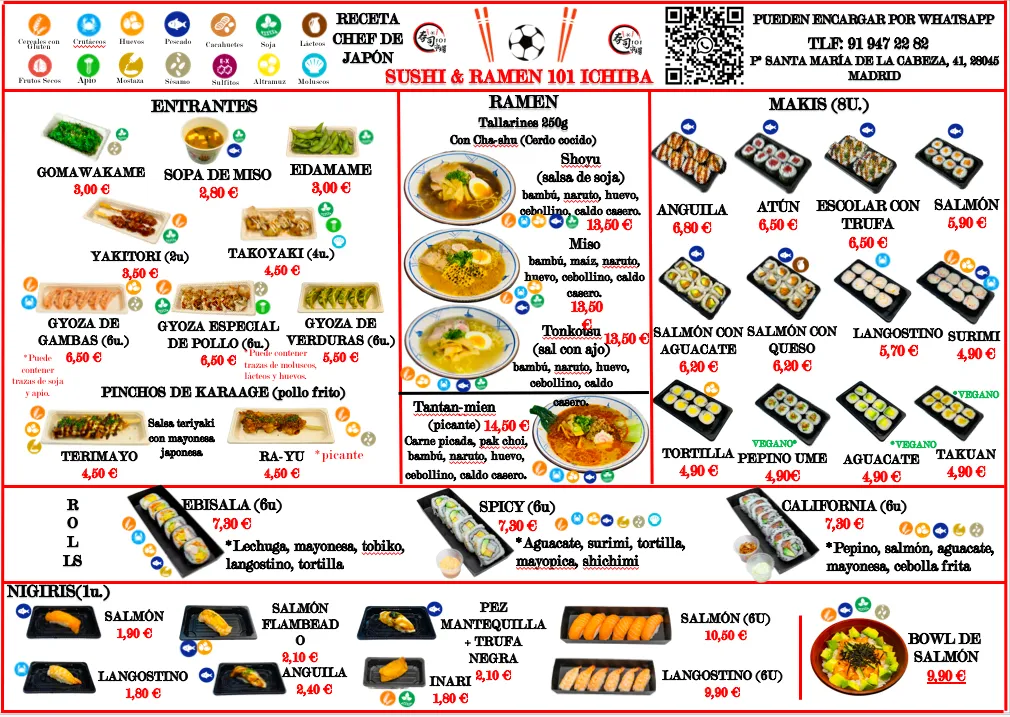 Menu_Sushi & Ramen 101 Ichiba @ Mercado Santa María-Atocha_María_immagine_4