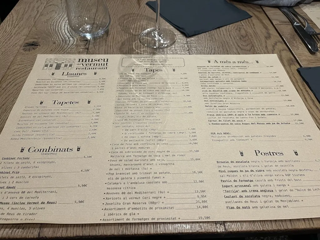 Menu_Restaurant del Museu del Vermut_Reus_image_1