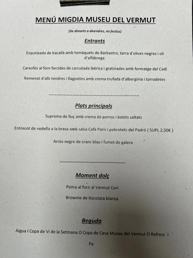 Menu_Restaurant del Museu del Vermut_Reus_image_2