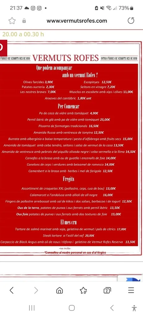 Menu_Vermuts Rofes_Reus_image_2