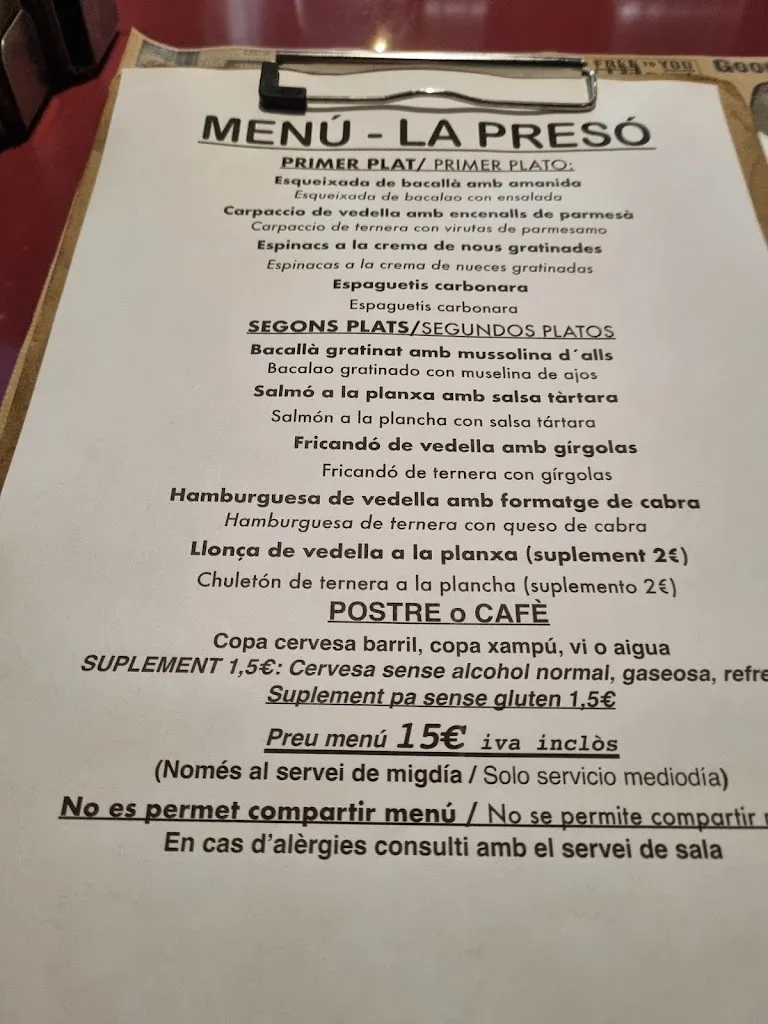 Menu_La Presó_Reus_image_1
