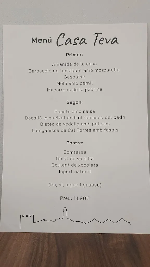 Menu_Bar Restaurant Casa Teva_Rocafort de Queralt_image_1