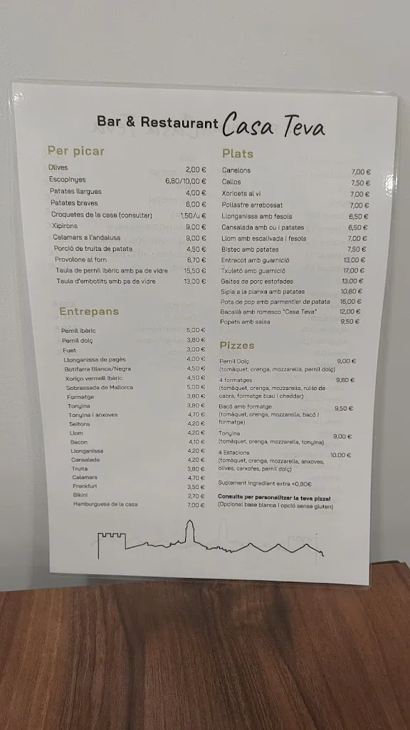 Menu_Bar Restaurant Casa Teva_Rocafort de Queralt_image_2