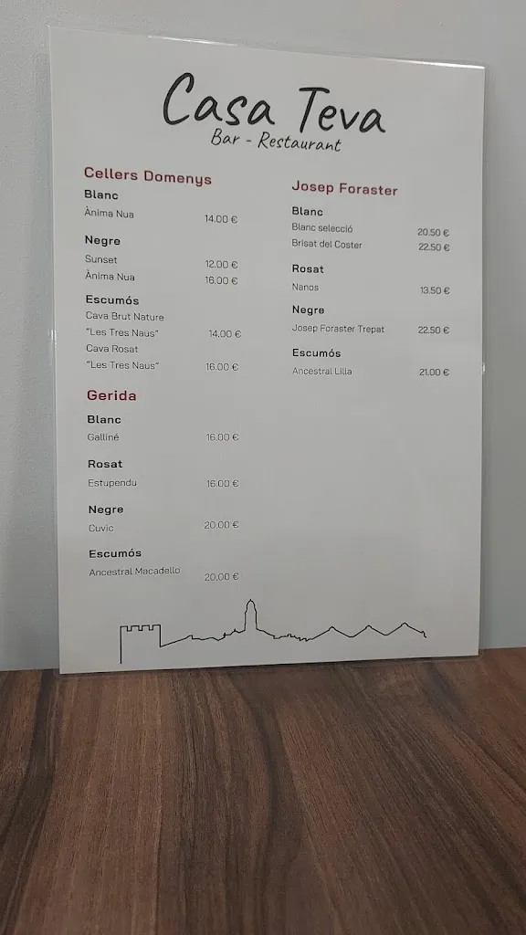 Menu_Bar Restaurant Casa Teva_Rocafort de Queralt_image_4