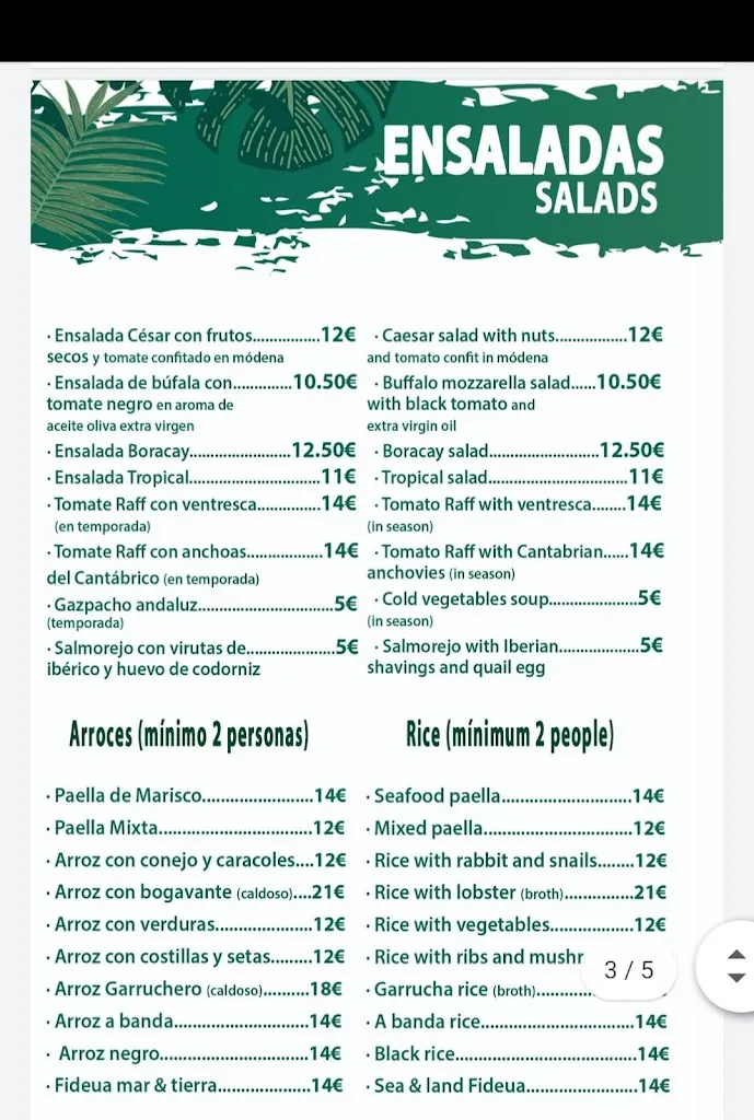 Menu_Boracay Beach Garrucha_Garrucha_immagine_3