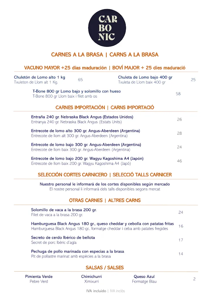 Menu_Carbònic Restaurant | Steakhouse_Salou_image_1