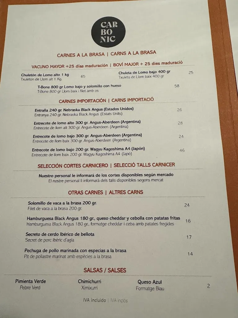 Menu_Carbònic Restaurant | Steakhouse_Salou_image_3
