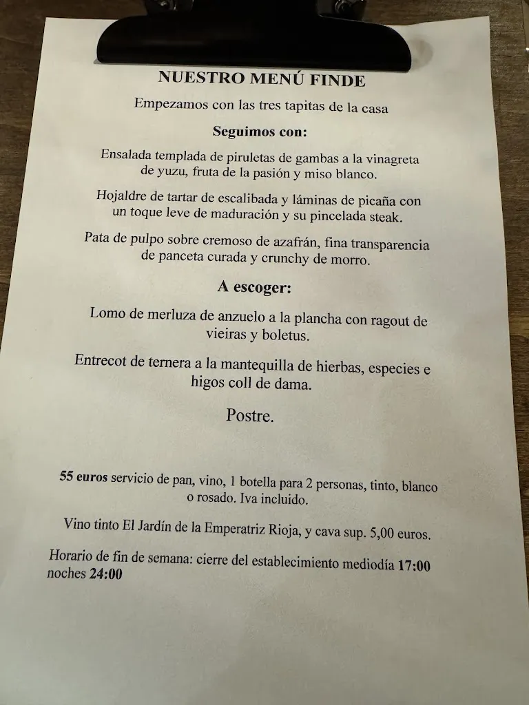 Menu_Restaurant La Morera_Salou_image_1