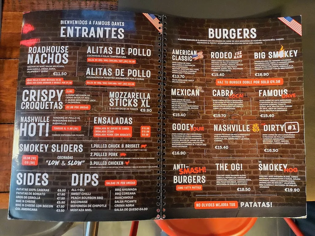 Menu_Famous Daves_Salou_image_1