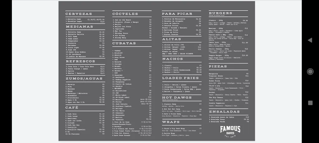 Menu_Famous Daves_Salou_image_4