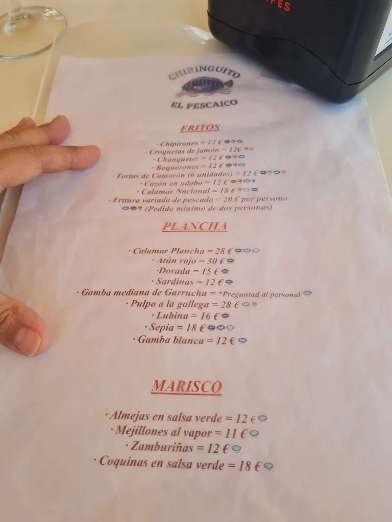 Menu_Restaurante Chiringuito El Pescaico Garrucha_Garrucha_image_1