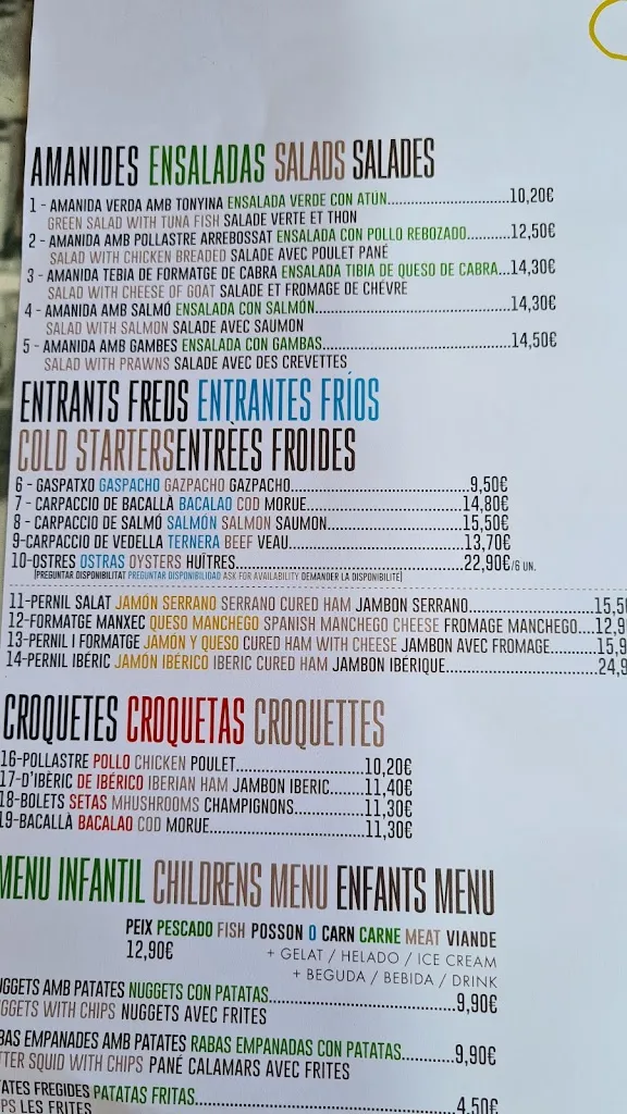 Menu_Bar restaurant Ocean City_Salou_image_4