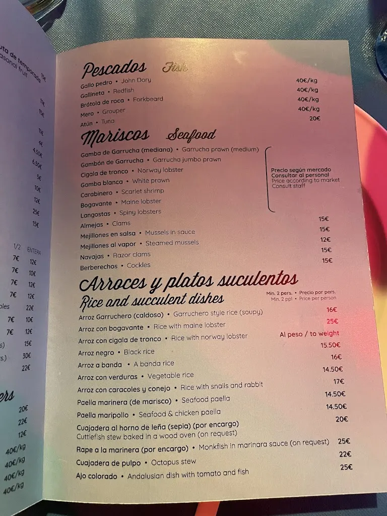 Menü_Restaurante La Bokana_Garrucha_Bild_1