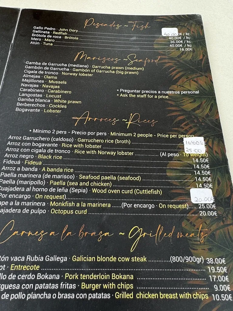 Menü_Restaurante La Bokana_Garrucha_Bild_4