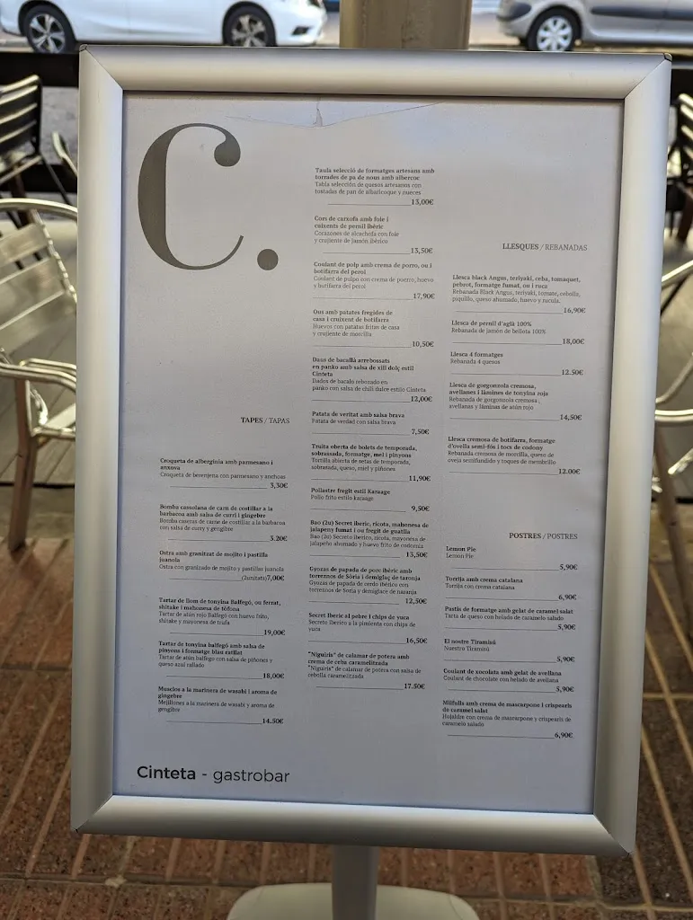 Menu_Cinteta Gastrobar_Sant Carles de la Ràpita_image_2