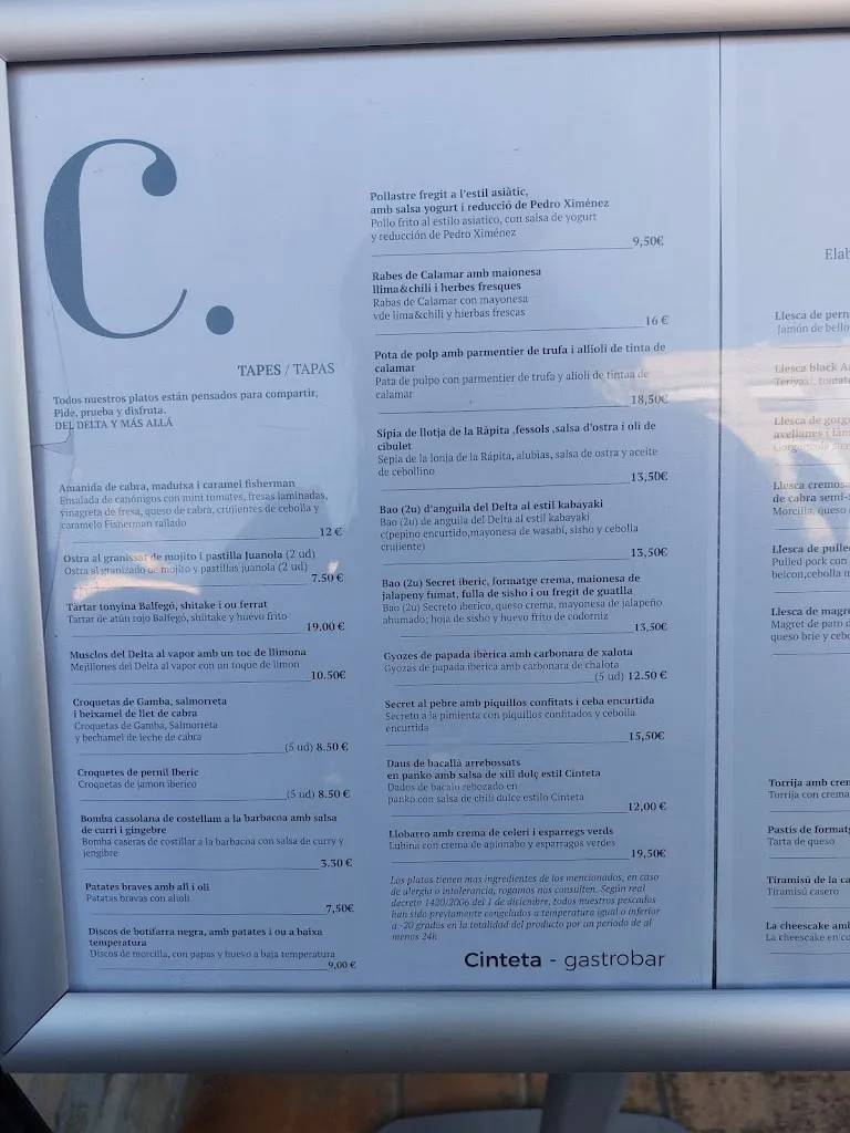 Menu_Cinteta Gastrobar_Sant Carles de la Ràpita_image_3