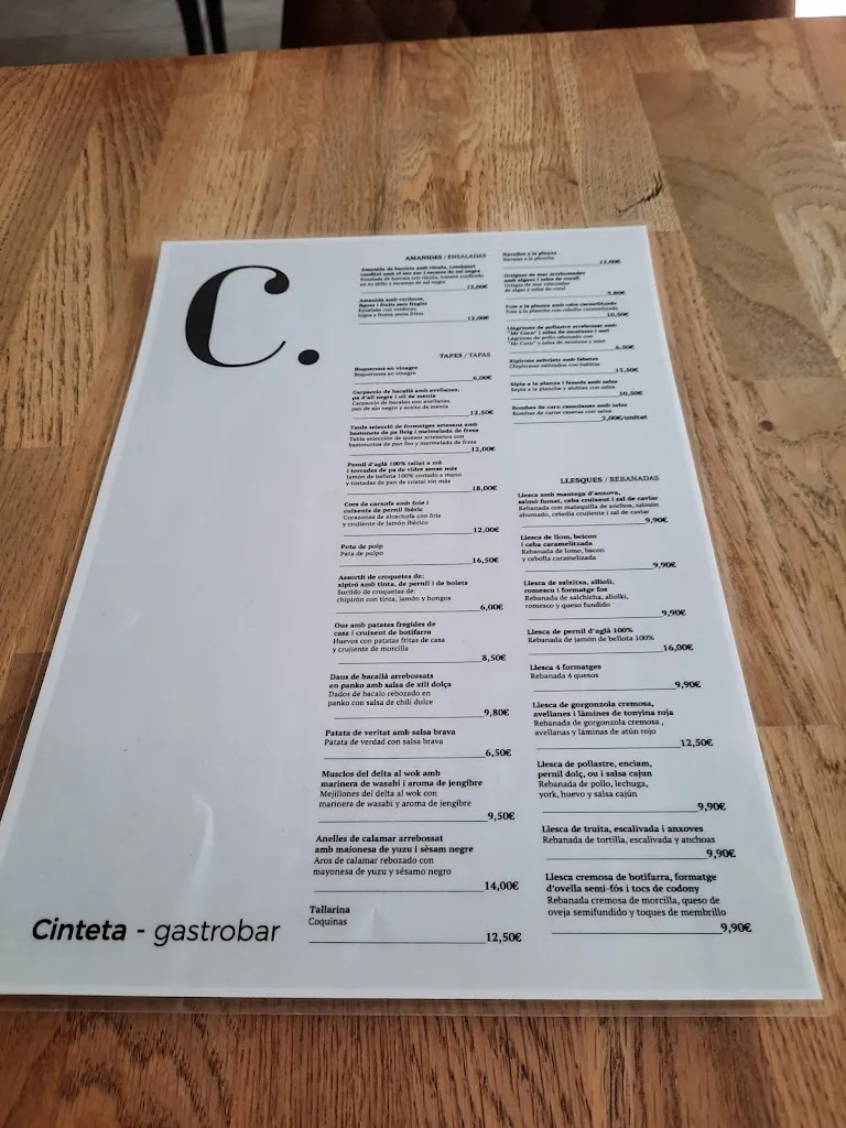 Menu_Cinteta Gastrobar_Sant Carles de la Ràpita_image_4