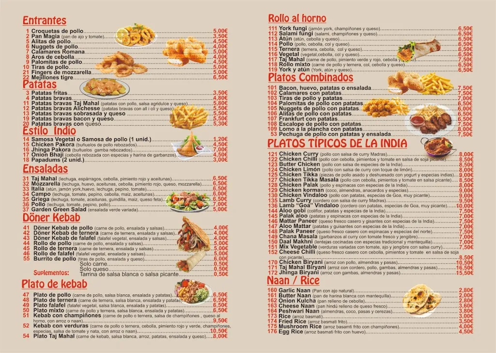 Menu_Taj Mahal Restaurant_Sant Carles de la Ràpita_immagine_1