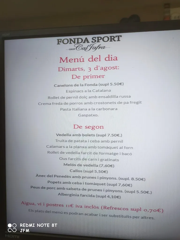 Menu_Restaurant Fonda Sport_Sant Jaume dels Domenys_image_2