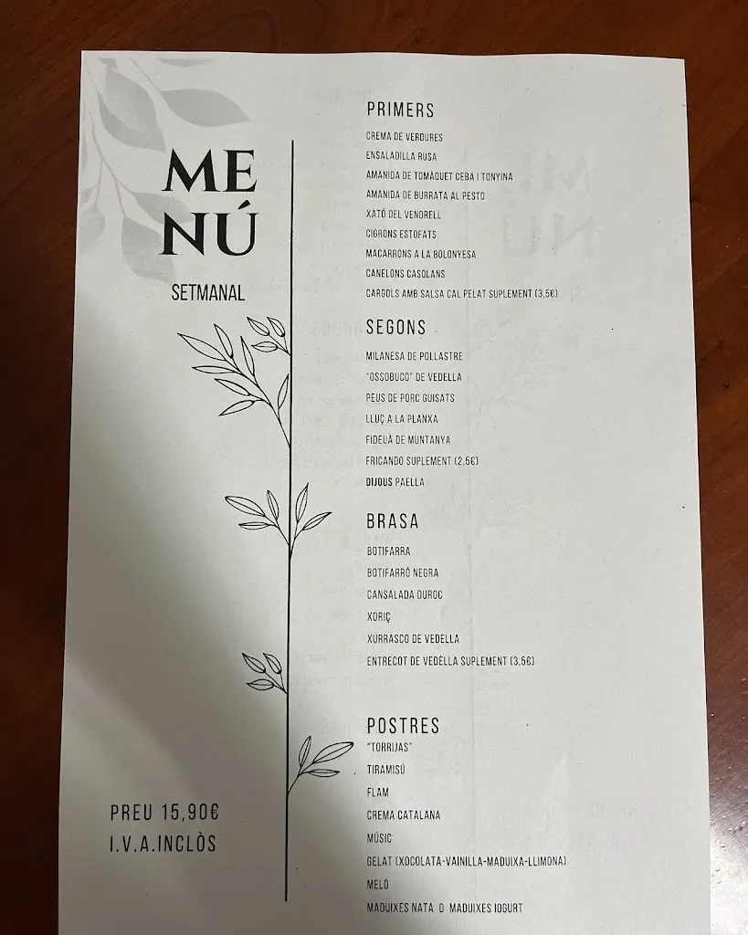 Menu_Restaurant Cal Pelat_Sant Jaume dels Domenys_image_1