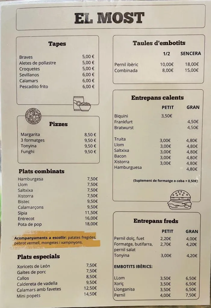Menu_El Most_Sant Jaume dels Domenys_image_1